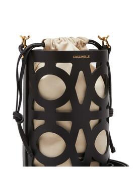 BUCKET BAG COWHIDE EFFECT LEATHER NOIR