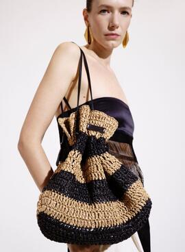 BOLSO RAFIA BEIG BLACK