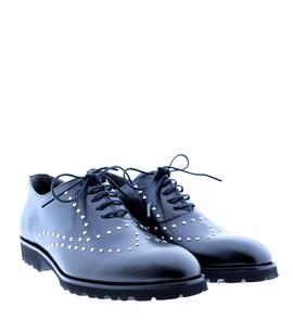 ZAPATO PLANO CORDONES PIEL NEGRA