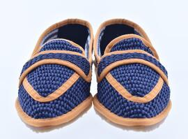 ,MOCASIN RAFIA  NAVY VIVO MANDARINA