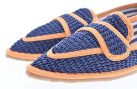 ,MOCASIN RAFIA  NAVY VIVO MANDARINA