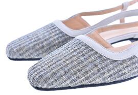 ZAPATO DESCALZO RAFIA GRIS  PIEL HIELO