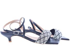 SANDALIA AVERY STRASS PLATA NEGRO