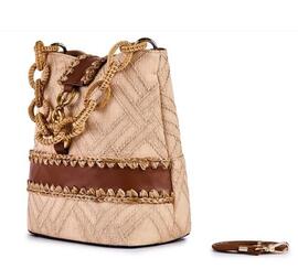 BOLSO JAQUARD RAFIA BEIGE